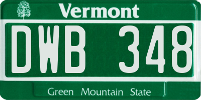 VT license plate DWB348