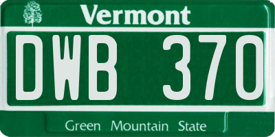 VT license plate DWB370