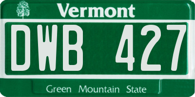 VT license plate DWB427