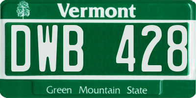 VT license plate DWB428