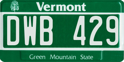 VT license plate DWB429
