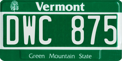 VT license plate DWC875