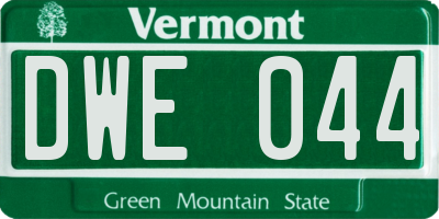 VT license plate DWE044