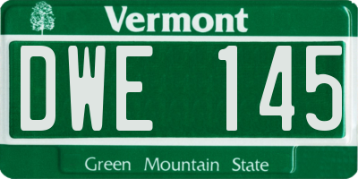 VT license plate DWE145
