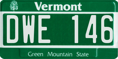 VT license plate DWE146