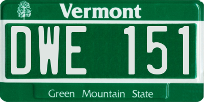 VT license plate DWE151