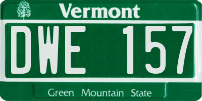 VT license plate DWE157