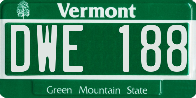 VT license plate DWE188