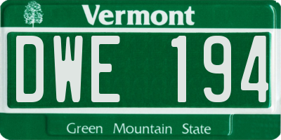 VT license plate DWE194