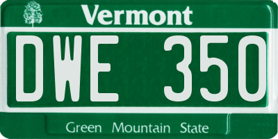 VT license plate DWE350