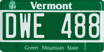 VT license plate DWE488