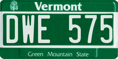 VT license plate DWE575