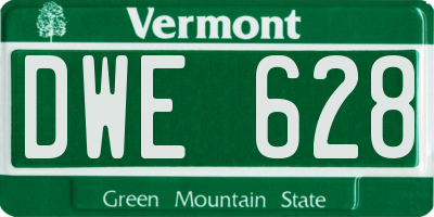 VT license plate DWE628