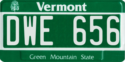VT license plate DWE656