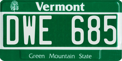 VT license plate DWE685