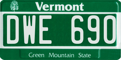 VT license plate DWE690