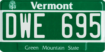 VT license plate DWE695