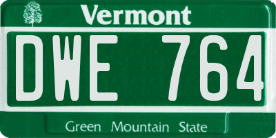 VT license plate DWE764