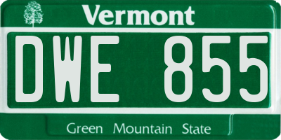 VT license plate DWE855