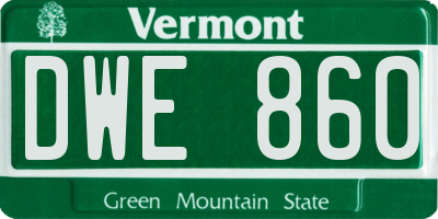 VT license plate DWE860
