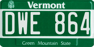 VT license plate DWE864