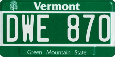 VT license plate DWE870