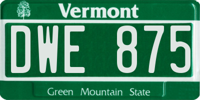 VT license plate DWE875
