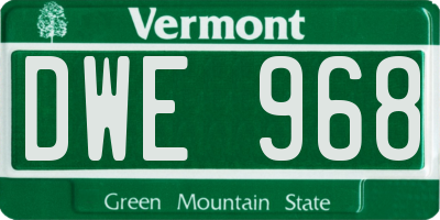 VT license plate DWE968