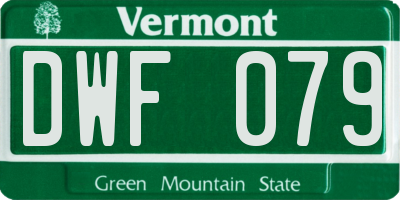 VT license plate DWF079