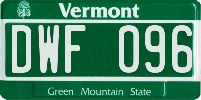 VT license plate DWF096