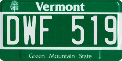 VT license plate DWF519