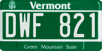 VT license plate DWF821