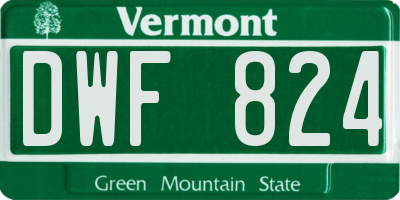 VT license plate DWF824