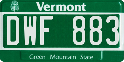 VT license plate DWF883