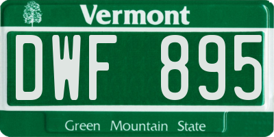 VT license plate DWF895