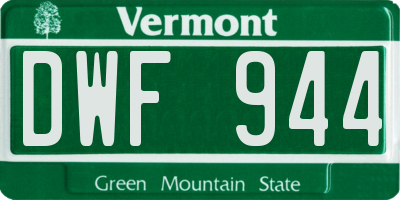 VT license plate DWF944