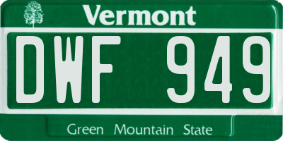 VT license plate DWF949