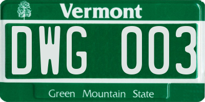 VT license plate DWG003