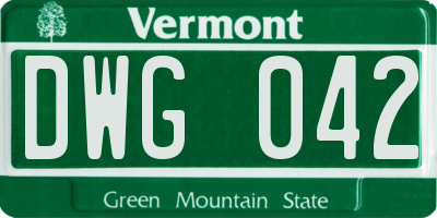 VT license plate DWG042