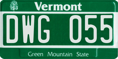 VT license plate DWG055