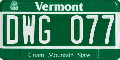 VT license plate DWG077