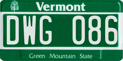 VT license plate DWG086