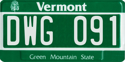 VT license plate DWG091