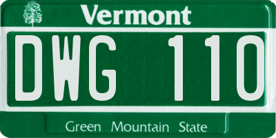 VT license plate DWG110