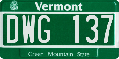 VT license plate DWG137