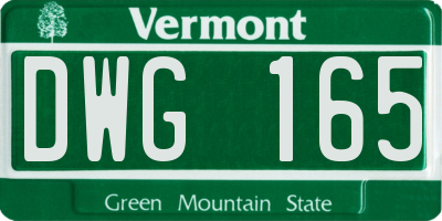 VT license plate DWG165