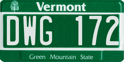 VT license plate DWG172