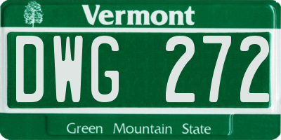 VT license plate DWG272