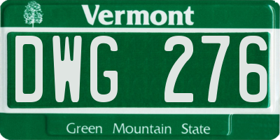 VT license plate DWG276