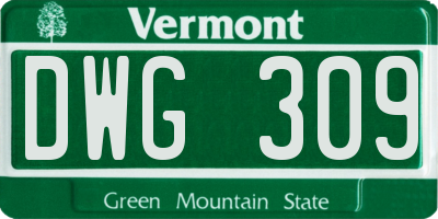 VT license plate DWG309